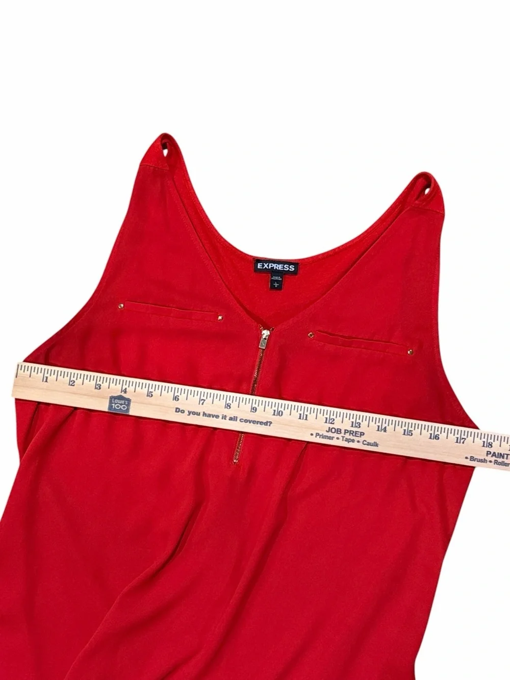 Michael Kors Red V Neck Zip Front Tank Top Women Large